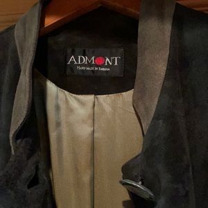 Vintage Admont full length suede coat from Bavaria. Deep forest green.